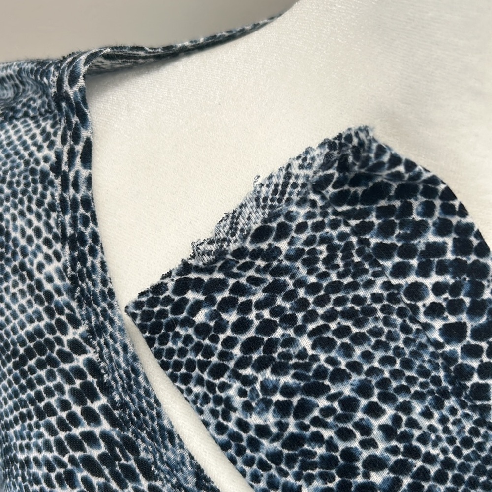 Tory Burch light weight snake skin patterned long sleeve top. - Picture 3 of 5